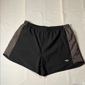 Brooks Black and Gray Athletic Shorts (drawstring)